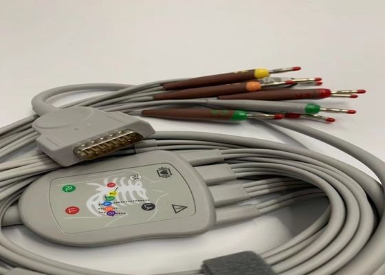Siwy 10 ołowiany kabel EKG z 15 szpilkami US Standard Banana Connector 4.0