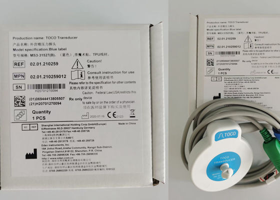 MS3-31527 Toco Transducer Probe 6 igły Single Slot Blue Ribbon Velcro 2,5m Długość