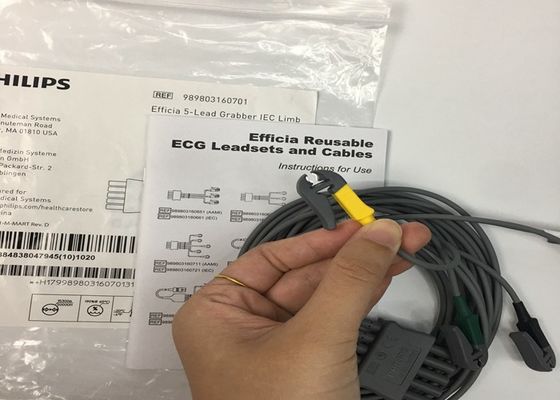 PHLIP Efficia Wielokrotne użycie 5 Ołów Kabel EKG IEC Limb Dla dorosłych