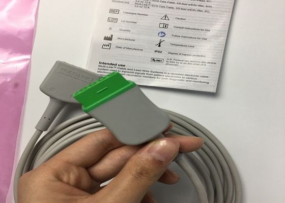 GE Dorośli Wielopoziomowy EKG Kabel wiodący 3 Wiodący 5 Wiodący 3.6M 12ft 2017003-001