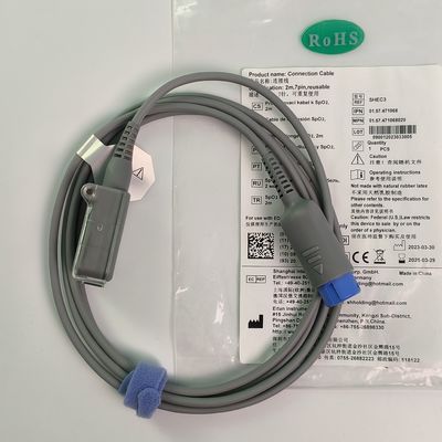 REF SHEC3 Kabel rozszerzający tlen krwi 2M Niebieska okrągła głowa pojedynczy gniazdo 7 pin L 2,0 metrów