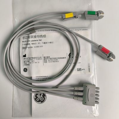 CareFusion GE Oryginal Multi-Link EKG Lead wire 3-Lead Grabber IEC 74cm / 29in. REF: 412682-003