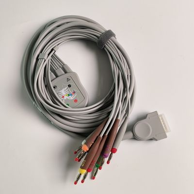 Elektrocardiogram zintegrowany z 12 przewodami ołowiowymi 15 szpilkami Bananowa głowa 4.0 Przewodnik klatki piersiowej 3.2M