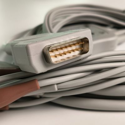 Elektrocardiogram zintegrowany z 12 przewodami ołowiowymi 15 szpilkami Bananowa głowa 4.0 Przewodnik klatki piersiowej 3.2M