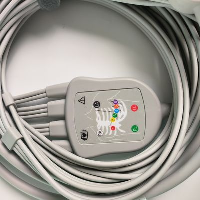 Elektrocardiogram zintegrowany z 12 przewodami ołowiowymi 15 szpilkami Bananowa głowa 4.0 Przewodnik klatki piersiowej 3.2M
