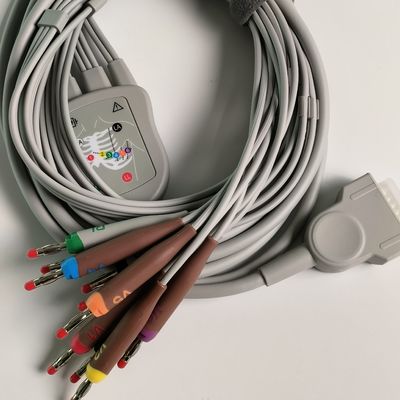 Elektrocardiogram zintegrowany z 12 przewodami ołowiowymi 15 szpilkami Bananowa głowa 4.0 Przewodnik klatki piersiowej 3.2M