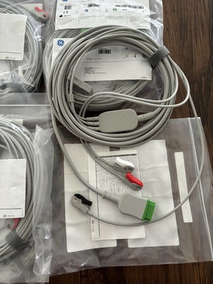 GE Leadwire And Trunk Cable REF: 5831398 EKG 3 LEAD CABLE UNDETACHABLE GRABBER AHA 4.7M 15FT