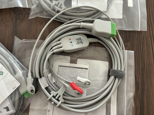 GE Leadwire And Trunk Cable REF: 5831398 EKG 3 LEAD CABLE UNDETACHABLE GRABBER AHA 4.7M 15FT