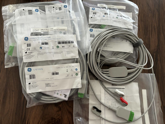 GE Leadwire And Trunk Cable REF: 5831398 EKG 3 LEAD CABLE UNDETACHABLE GRABBER AHA 4.7M 15FT