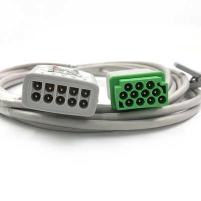 GE Ref:2017003-001 Kabel do pielęgnacji EKG z wieloma łącznikami,3/5 -Ołów,AHA 3.6M /12FT