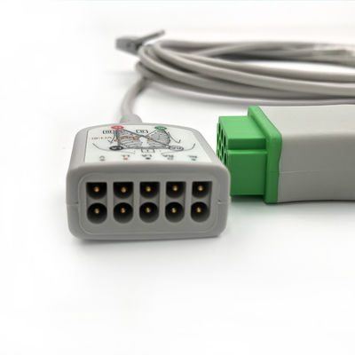 GE Ref:2017003-001 Kabel do pielęgnacji EKG z wieloma łącznikami,3/5 -Ołów,AHA 3.6M /12FT