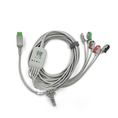 5831400 Włókno i przewód elektryczny EKG 5 Przewód elektryczny nieodłączalny, GRABBER, AHA4.7M/15 FT