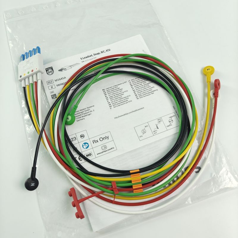 PHILIP Monitor pacjenta oryginalny CBL 5 Leadset Snap IEC ICU REF M1645A 989803145001