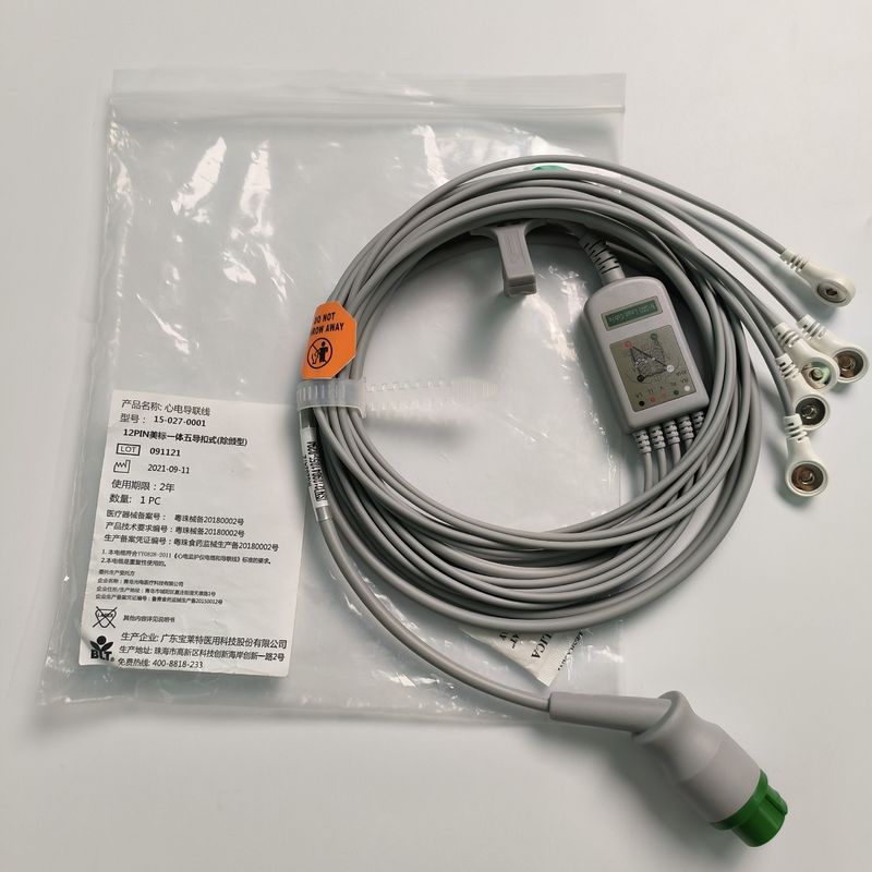 Zintegrowane pięć przewodników American Standard Medical Device Consumables AHA 15-027-0001 Kod M0202432 Zewnętrznie wystające