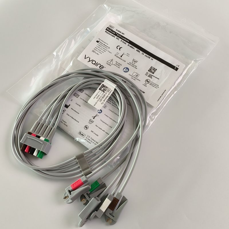 Wieloprzewodowy przewód EKG Leadwire Wymienny zestaw 5-przewodowy chwytak AHA 74cm/29in. REF: 414556-001