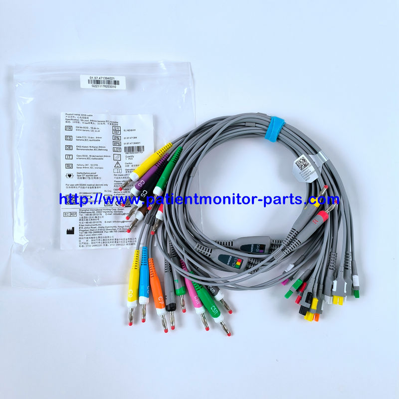 EDAN EKG CABLE 18-Lead 4MM Banana IEC Wielokrotne wykorzystanie REF EL16DIB181 IPN 01.57.471394